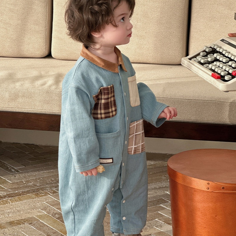 【BABY】カジュアル襟付き長袖カバーオールSK104301