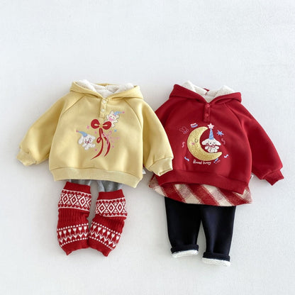 【BABY&KID】冬新作カートゥーンワッペンフード付きトレーナーSK108522