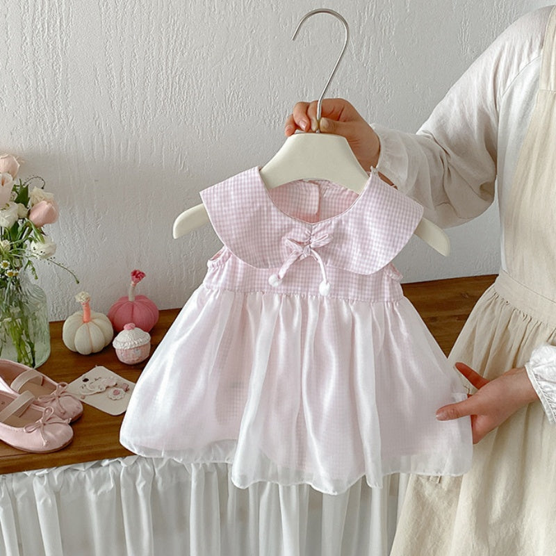 【BABY】夏新作スウィートチェックチュールワンピースSK104814