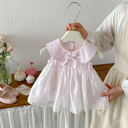 【BABY】夏新作スウィートチェックチュールワンピースSK104814