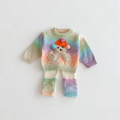 【BABY&KID】カラフルボーダーニットセットアップSK092432
