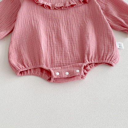 【BABY】シボ生地フリル襟ロンパースSK103621