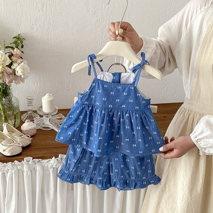 【BABY】夏新作スウィート蝶結びセットアップSK105311