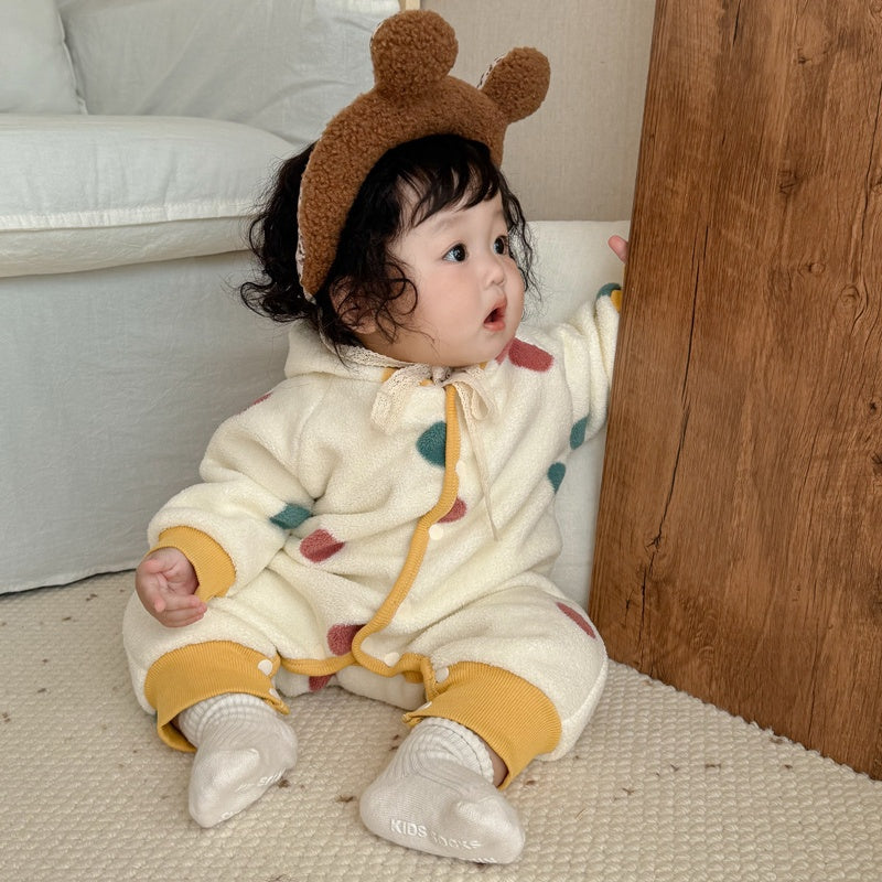 【BABY】冬新作カラードットあったかカバーオールSK103216