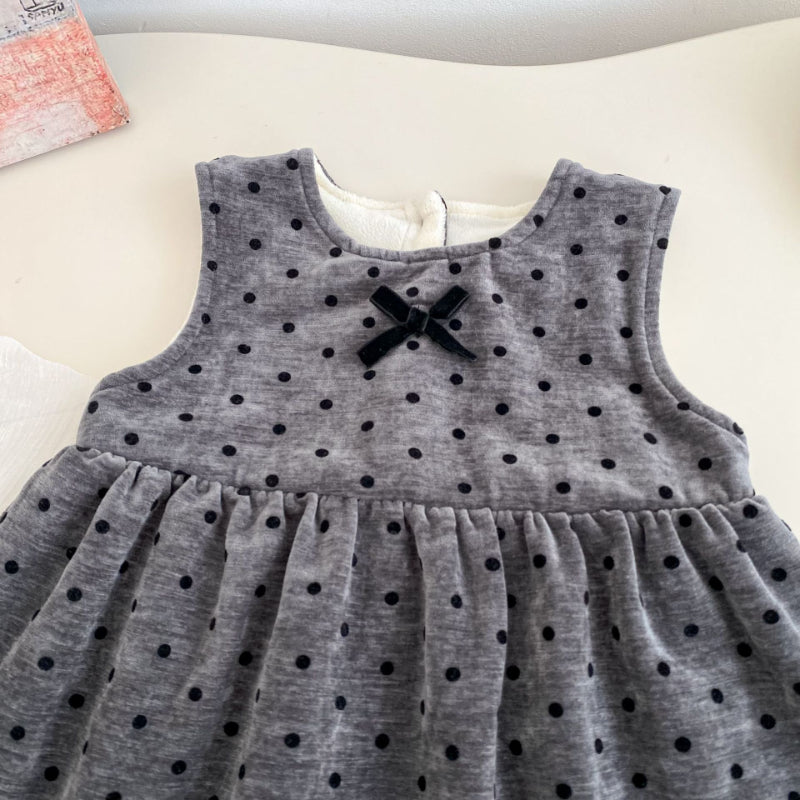 【BABY&KID】冬新作ドット裏起毛ジャンパースカートSK102730