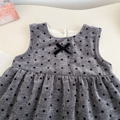 【BABY&KID】冬新作ドット裏起毛ジャンパースカートSK102730