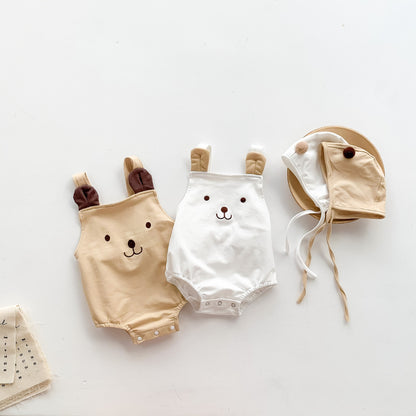【BABY】夏新作 かわいいクマのロンパース&帽子SK081710