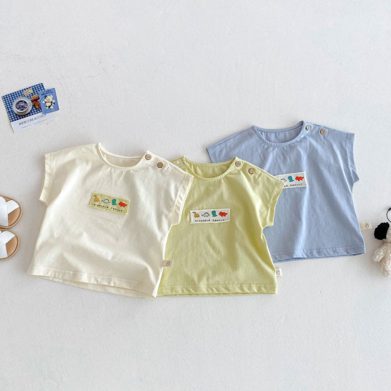 【BABY&KID】夏新作 恐竜刺繡カジュアルシャツSK072003
