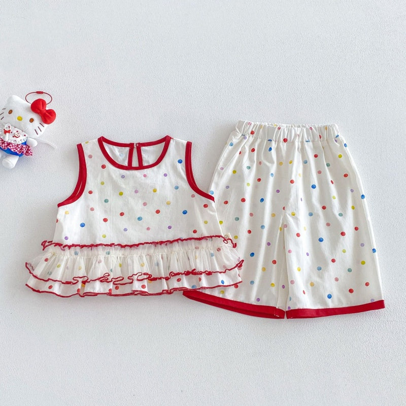 【BABY&KID】夏新作フリルドットセットアップSK105915