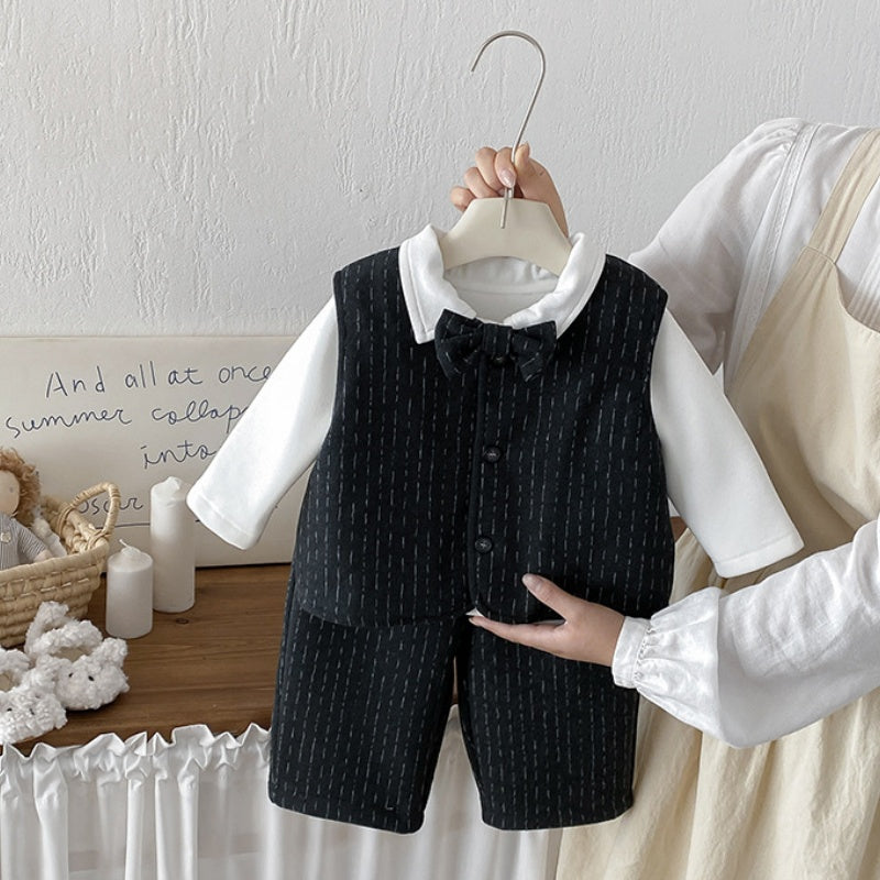 【BABY】冬新作厚手ベストセットアップ、裏起毛トップスSK108312