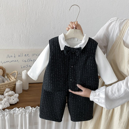【BABY】冬新作厚手ベストセットアップ、裏起毛トップスSK108312