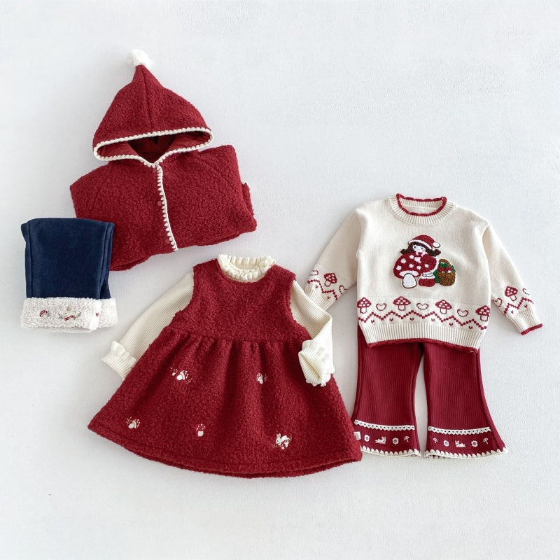 【BABY&KID】うさぎ刺繍中綿ジャケット、ワンピース、ニット、パンツ、トップスSK108118