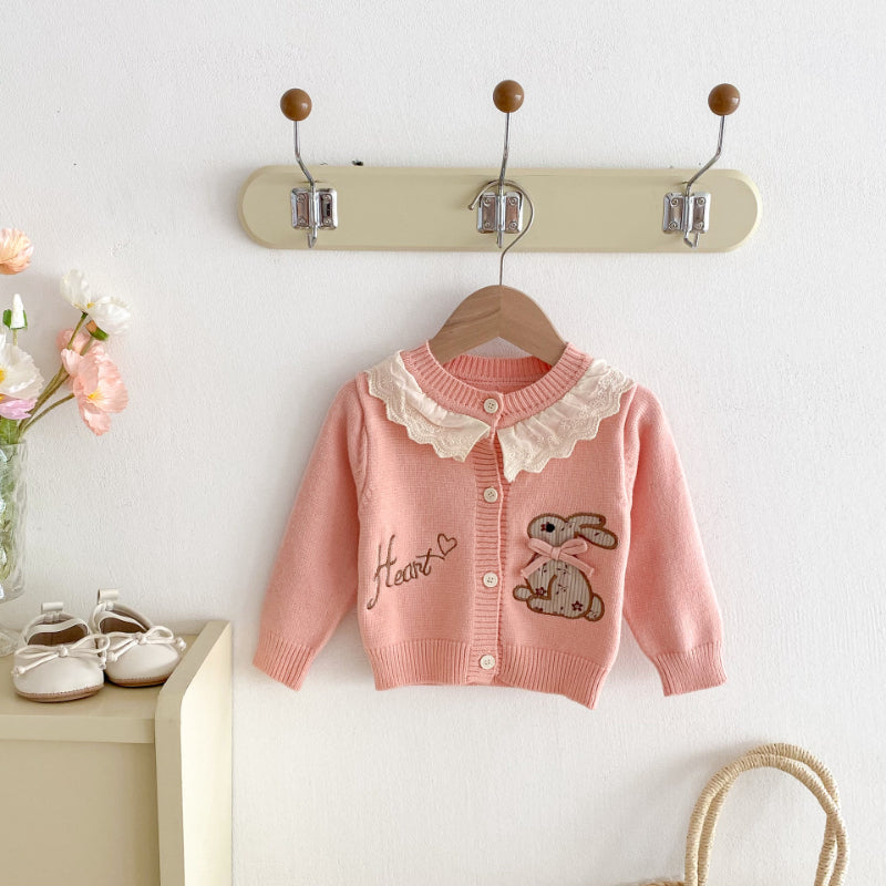 【BABY】刺繍うさぎニットカーディガンSK092428