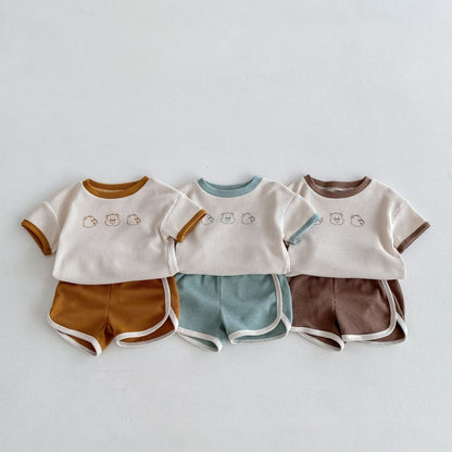 【BABY】夏新作 ワッフルくまセットアップSK091605