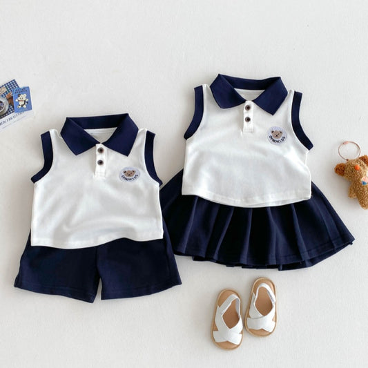 【BABY&KID】夏新作 クマロゴPOLOセットアップSK080307