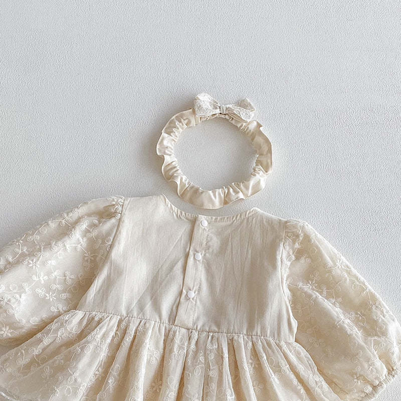 【BABY】レース刺繍プリンセスロンパースSK101102