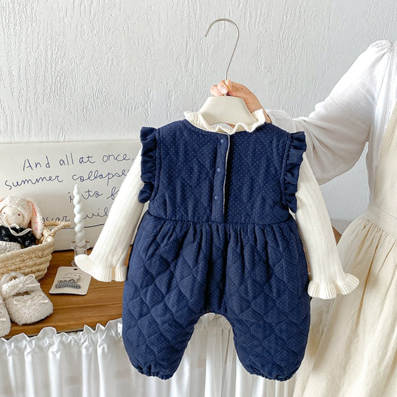 【BABY】冬新作キルティングドットカバーオール、ニットトップスSK108304