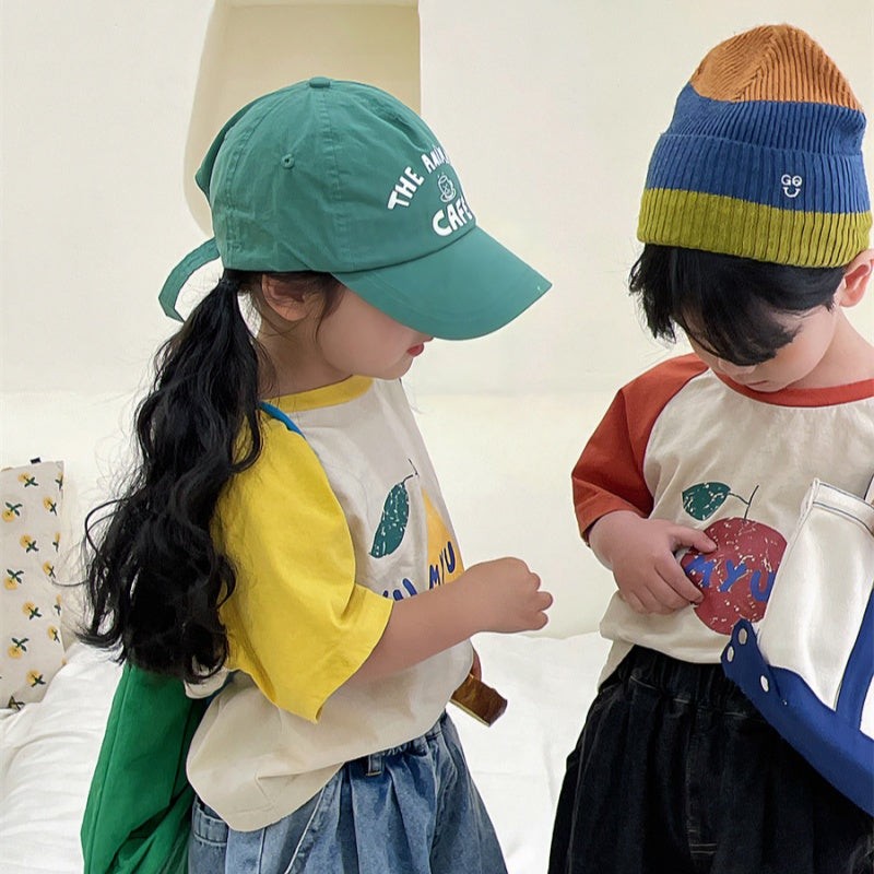 【BABY&KID】夏新作 フルーツプリント半袖TシャツSK080502