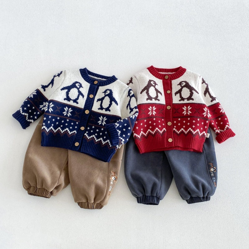 【BABY&KID】冬新作ペンギンニットカーディガンSK108504
