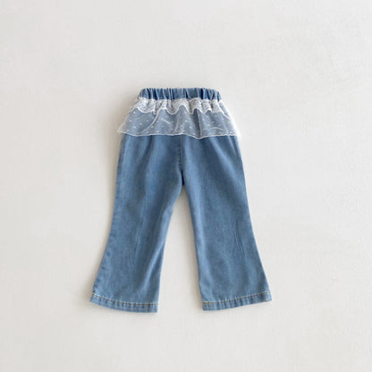【BABY&KID】レース付きデニムパンツSK100746