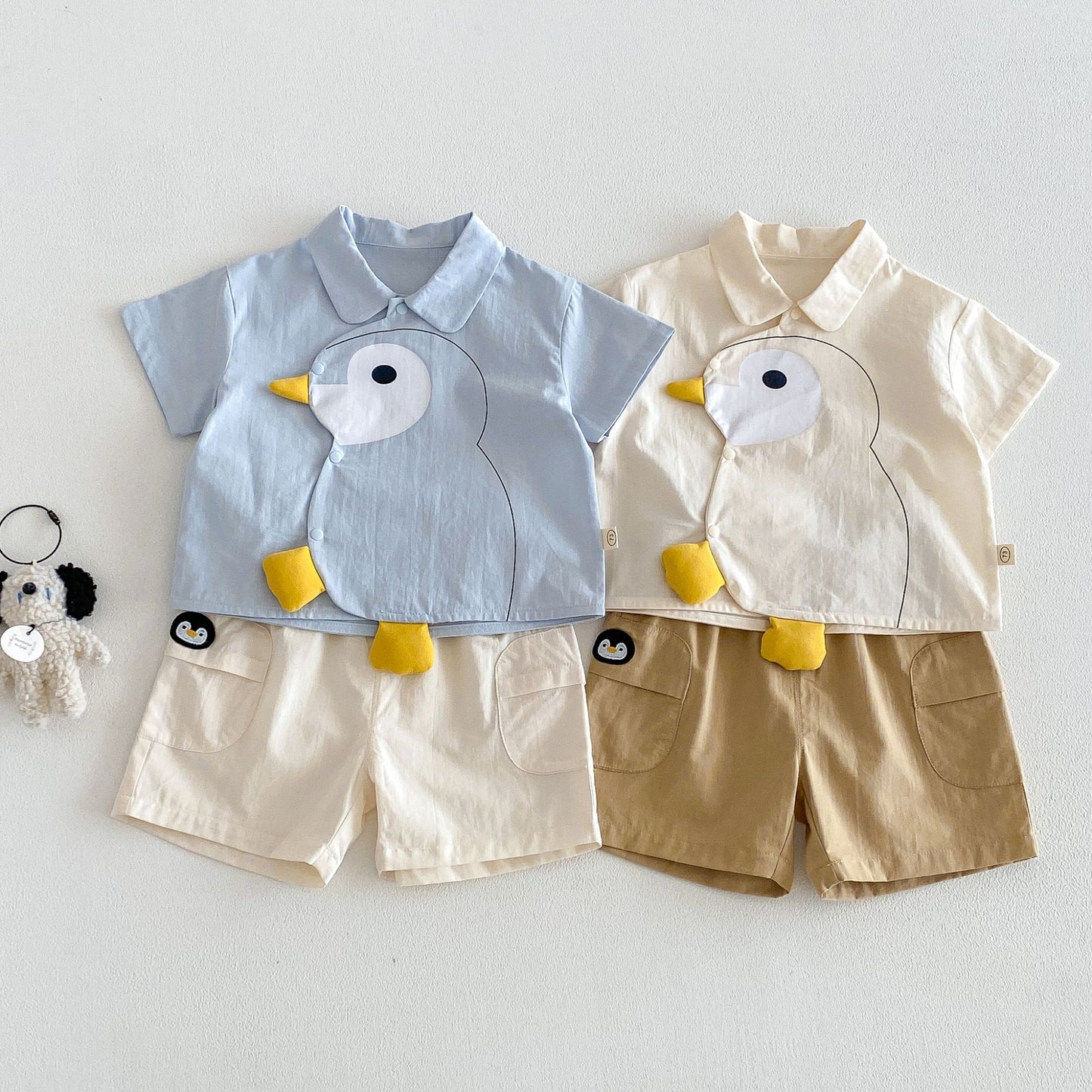 【BABY&KID】夏新作 立体カートゥーンシャツ、刺繍ショートパンツSK105113