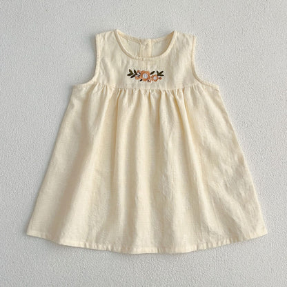【姉妹服】夏新作 フラワー刺繍ノースリーブロンパース、ワンピースSK081625