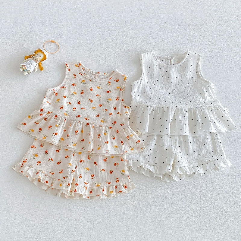 【BABY&KID】夏新作ハート、フラワーセットアップSK105911