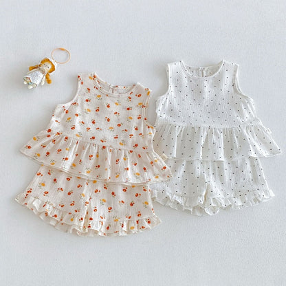 【BABY&KID】夏新作ハート、フラワーセットアップSK105911