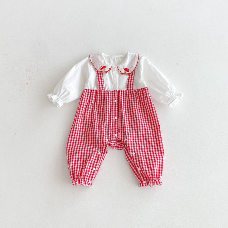 【BABY】きのこ刺繍カバーオールSK092520
