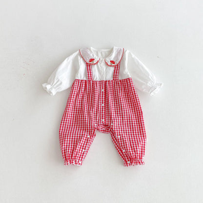 【BABY】きのこ刺繍カバーオールSK092520