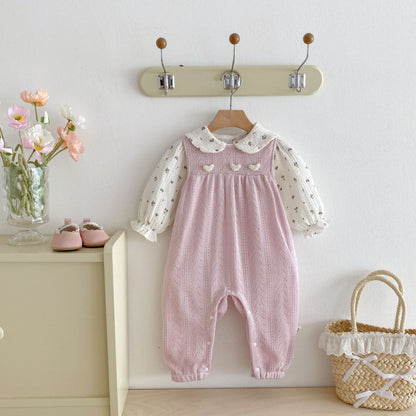 【BABY】ハートサロペット＆花柄トップスSK092508