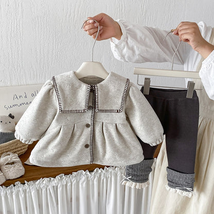 【BABY】冬新作ツイード風ジャケット、裏起毛レギンスSK108311