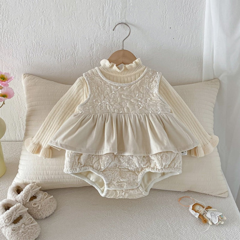 【BABY】冬新作ジャカードキルティングあったかカバーオールSK103006