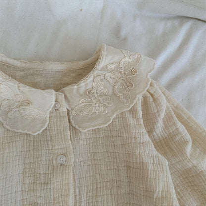 【BABY&KID】蝶結び刺繍カラーシャツSK101441