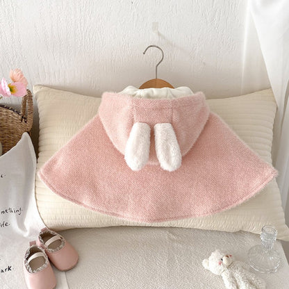 【BABY】うさ耳裏起毛あったかポンチョSK102934