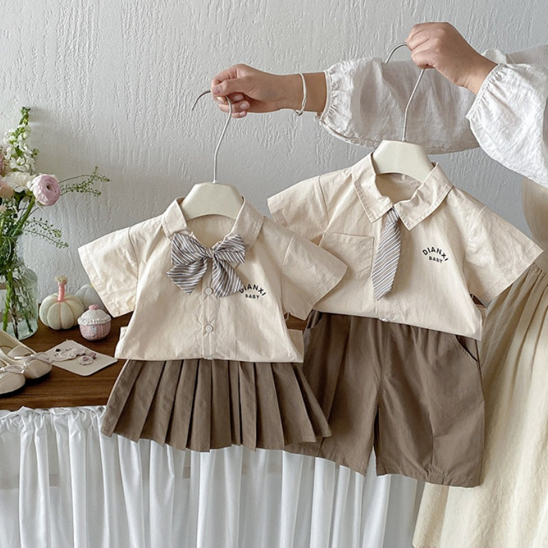 【BABY】夏新作学院風シャツセットアップSK104805