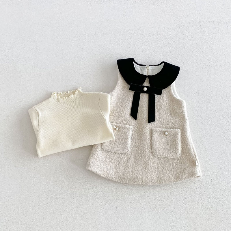 【BABY&KID】ツイード風ワンピース、ニットSK108109