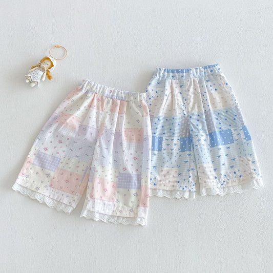 【BABY&KID】夏新作総柄フリルストレートパンツSK105909