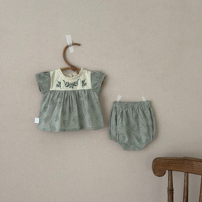 【BABY】夏新作 刺繍花柄セットアップSK091314