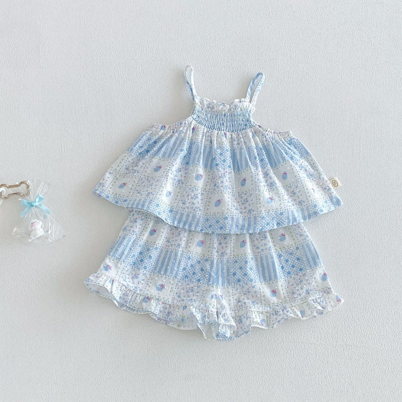 【BABY&KID】夏新作総柄キャミ小花柄セットアップSK106104