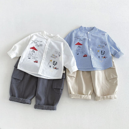 【BABY&KID】カートゥーンプリントシャツ、カジュアルパンツSK107216