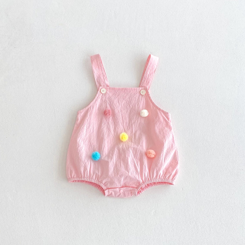 【BABY】夏新作 ピンクサロペット＆トップスセットSK082603