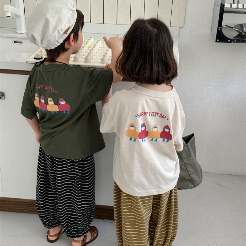 【BABY&KID】夏新作 バックカートゥーンプリントTシャツSK080512