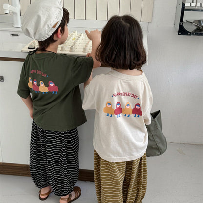【BABY&KID】夏新作 バックカートゥーンプリントTシャツSK080512