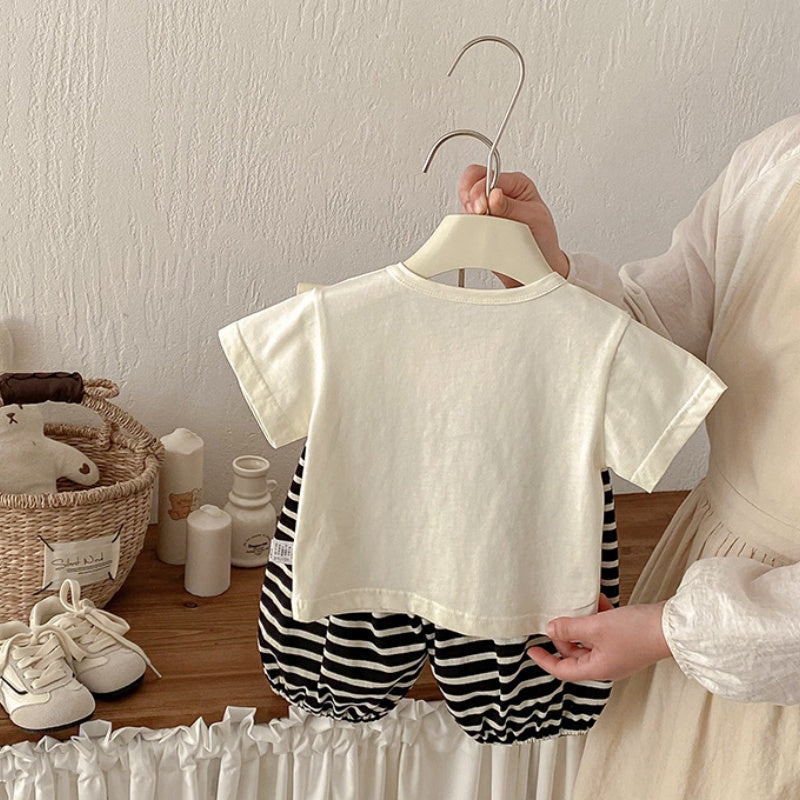 【BABY】夏新作ペンギンTシャツ＆ボーダーパンツSK104518