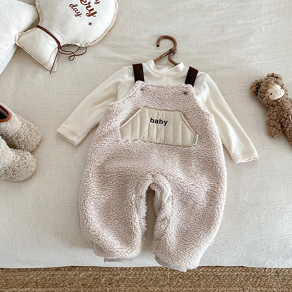 【BABY】冬新作 裏起毛ファーサロペットSK102120