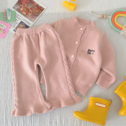【BABY】英字刺繍カーディガン&パンツSK092908