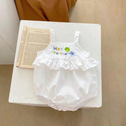 【BABY】夏新作 刺繍キャミロンパースSK090305