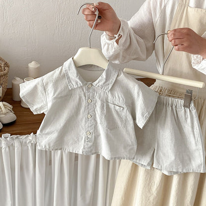 【BABY】夏新作韓国風シンプル無地セットアップSK104811