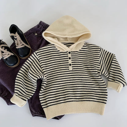【BABY&KID】ストライプ柄ニットパーカSK100510